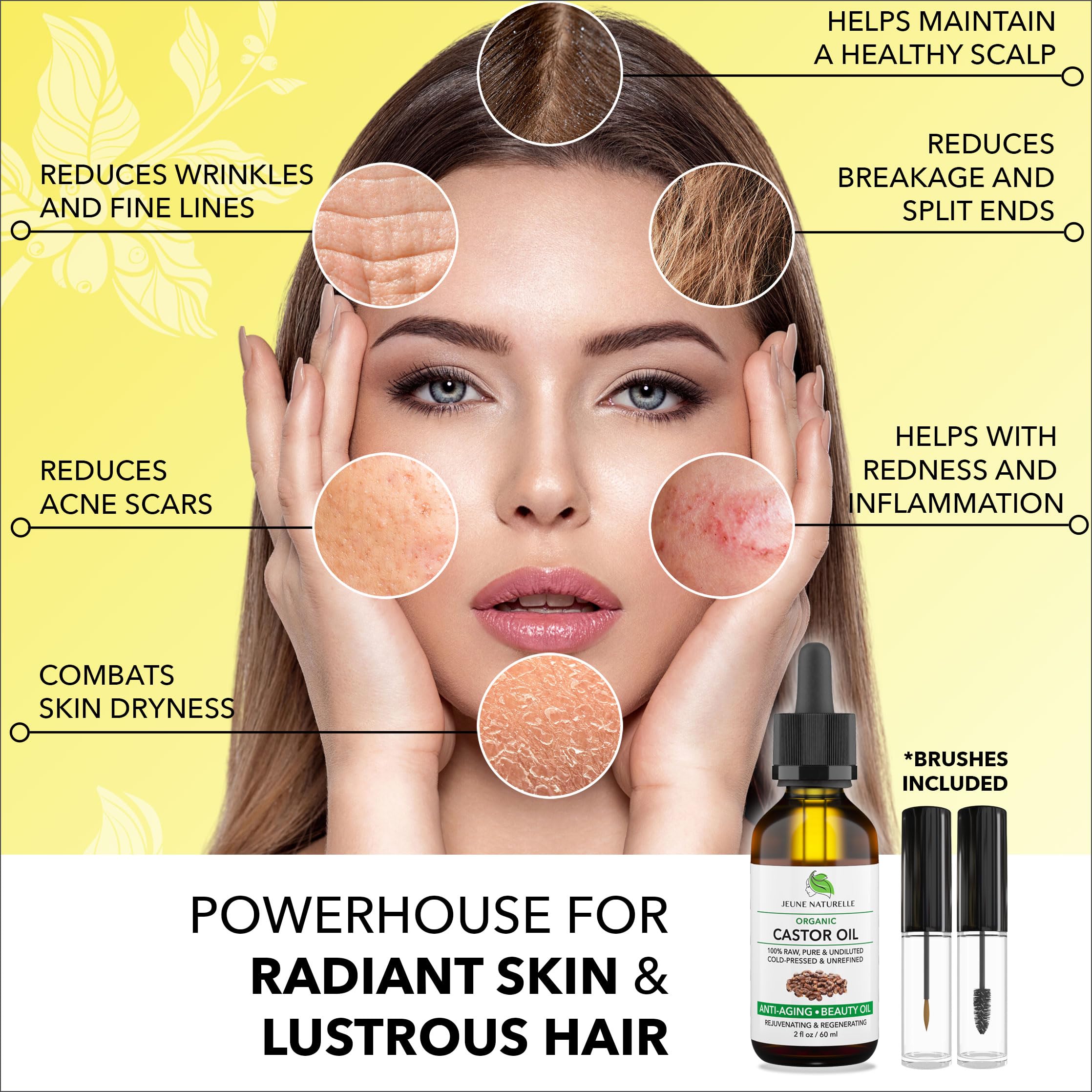Application of castor oil as a hair mask for deep conditioning