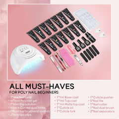 JEWHITENY 14-color poly gel set displayed for versatile nail design.