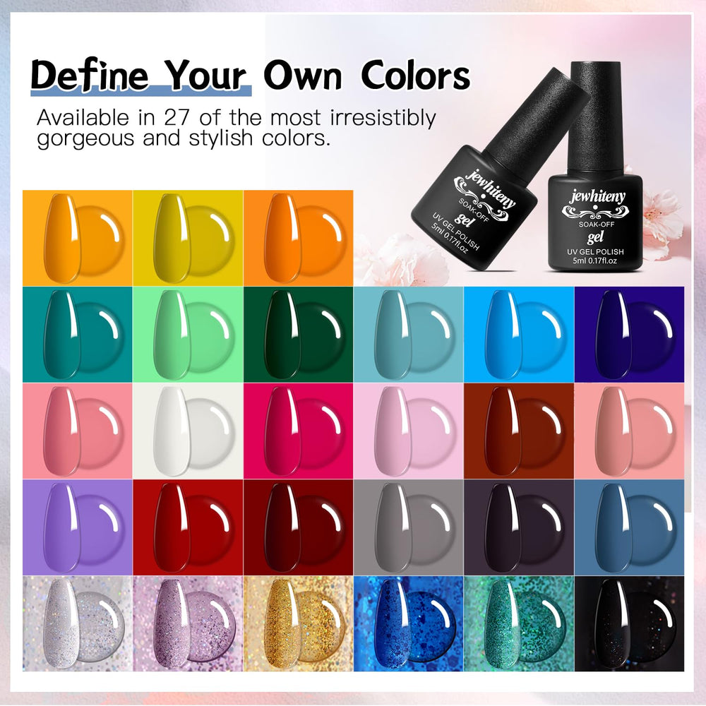 JEWHITENY 27 colores gel, acabado duradero para uñas.