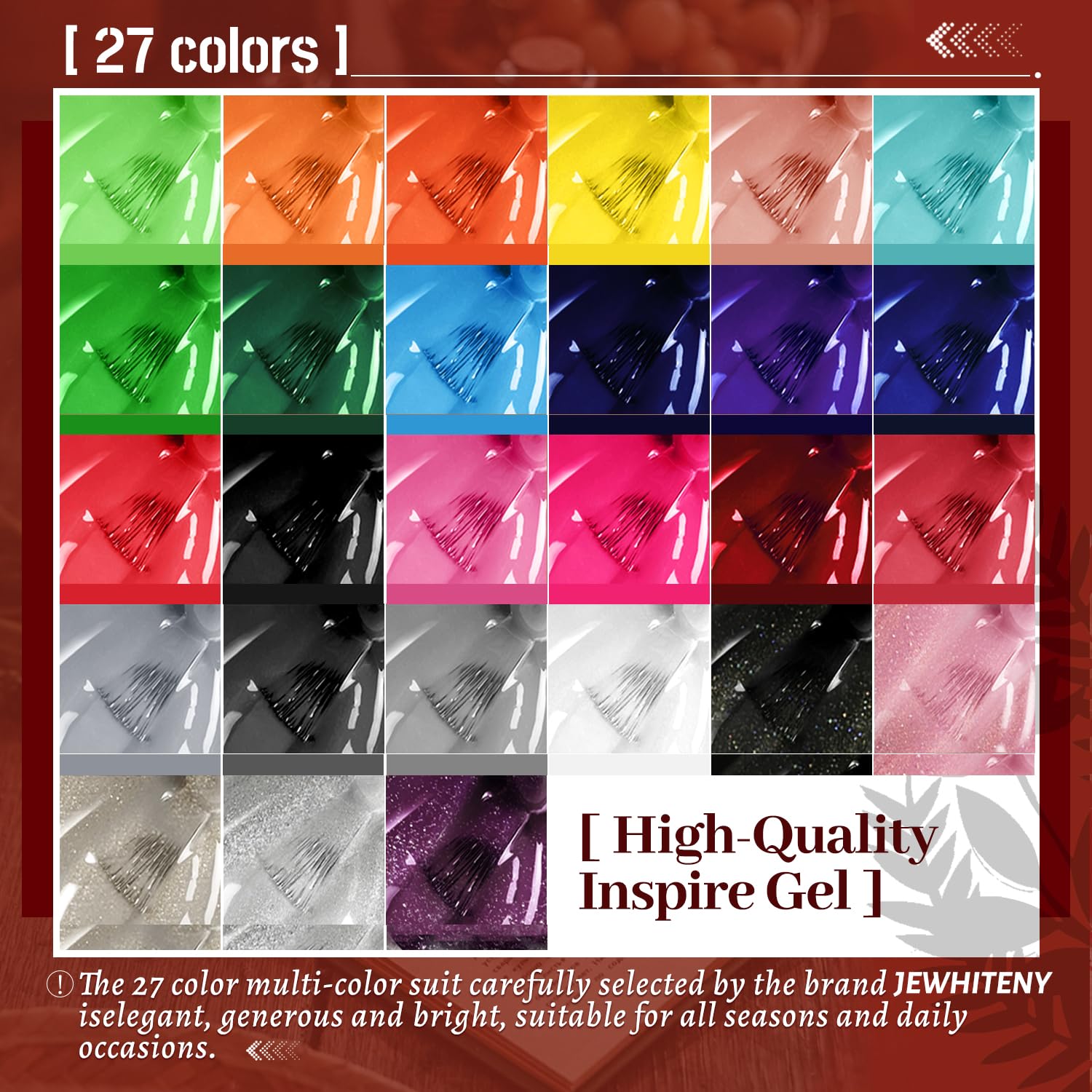 JEWHITENY base coat and glossy top coat for a durable shine