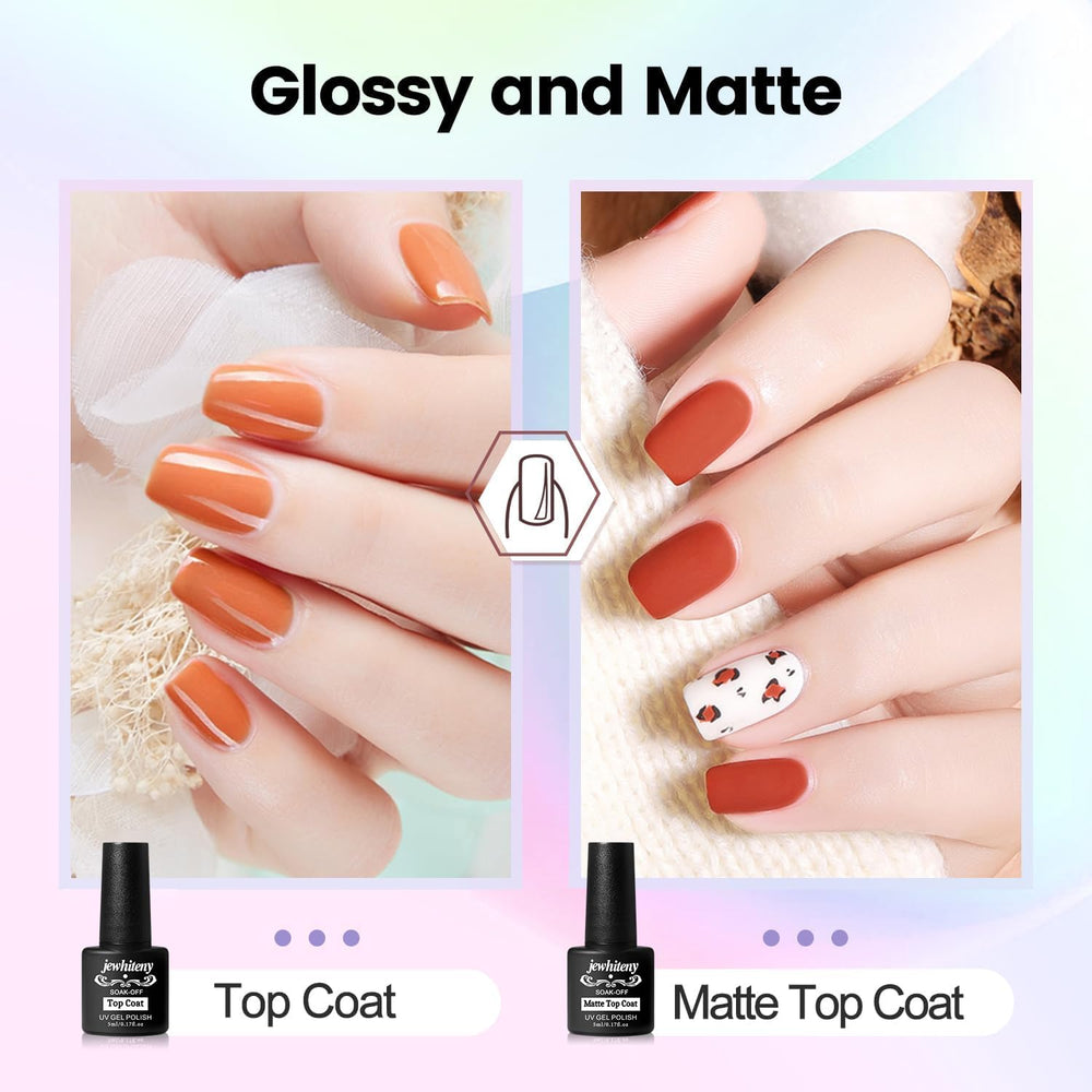JEWHITENY base, top, and matte coats for lasting finish