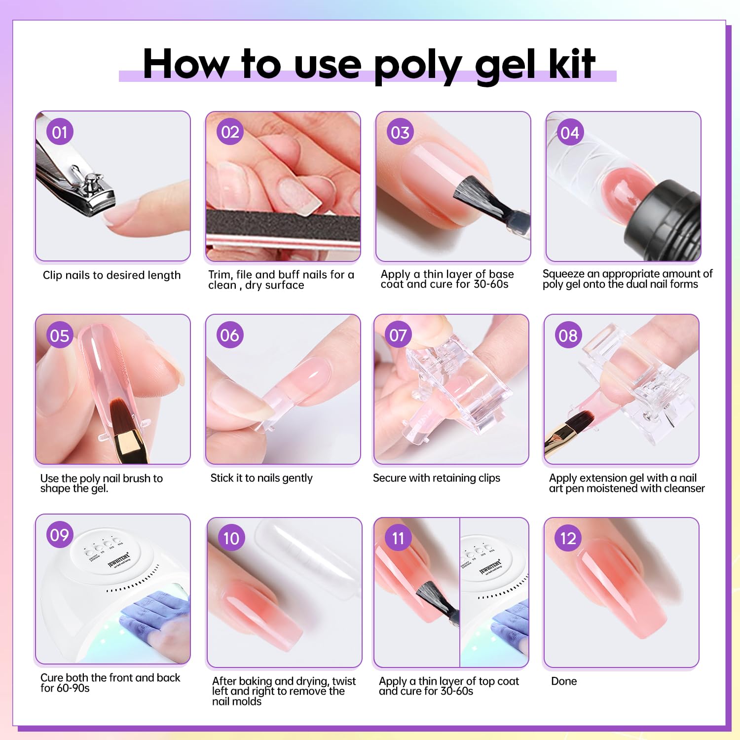 JEWHITENY nail art tools kit included for quick designs