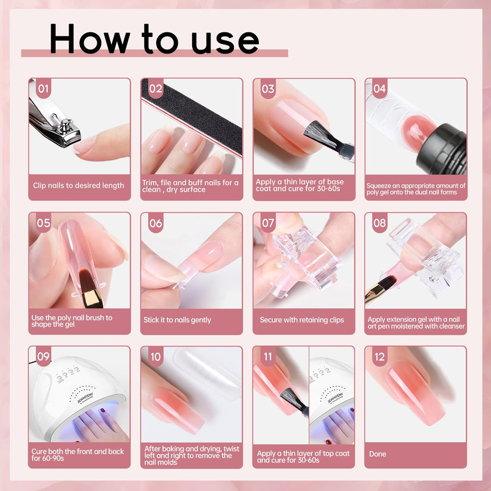 JEWHITENY poly gel art tools for detailed nail design work.