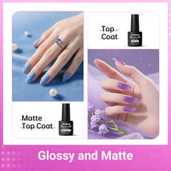 JEWHITENY Kit Gel Poligel: capas base y top para acabado profesional