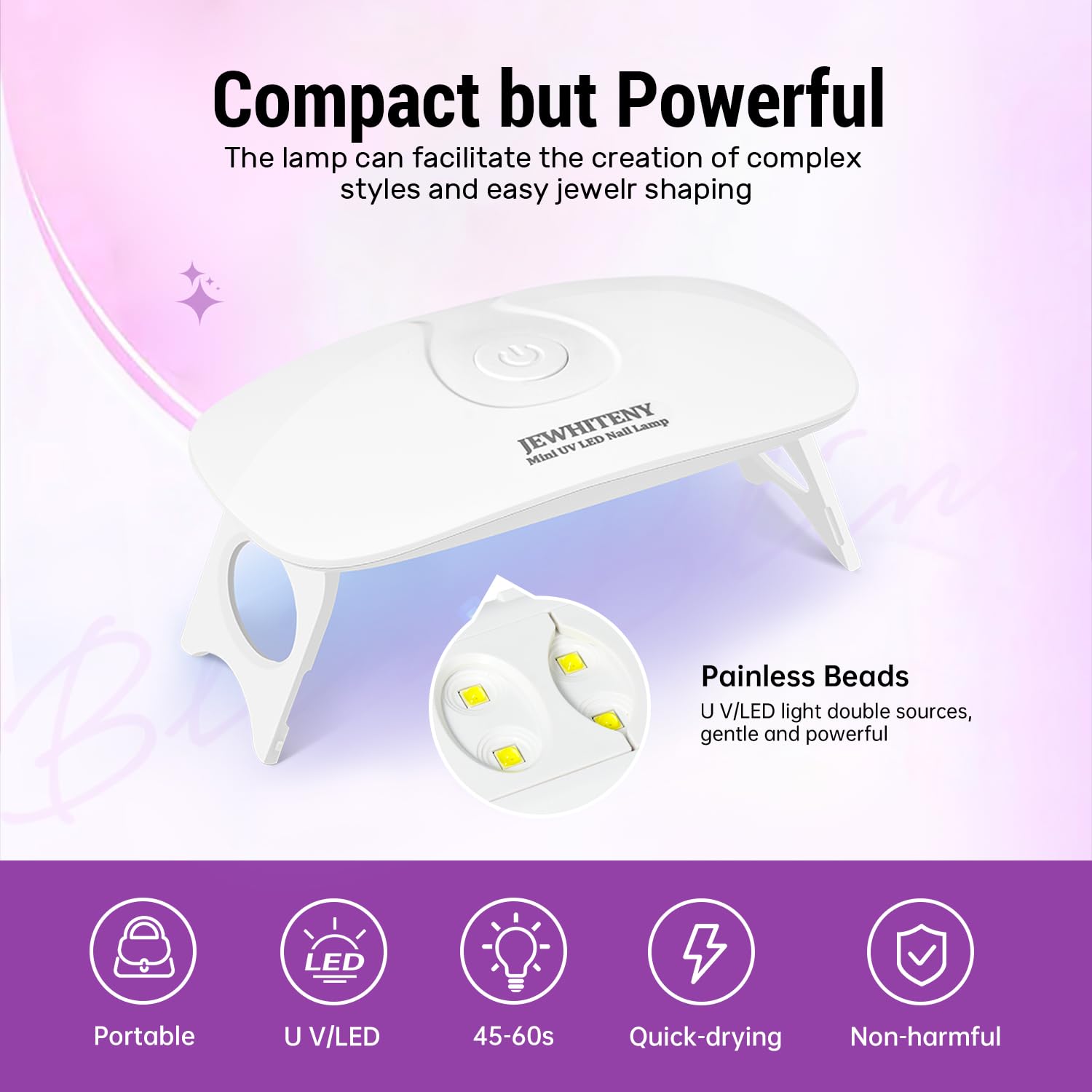 JEWHITENY Kit Gel Poligel: pincel dual para aplicación suave