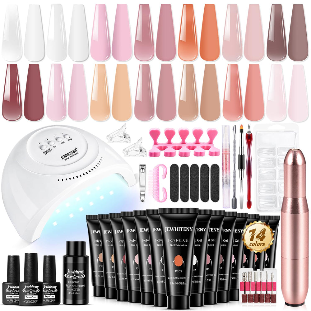 JEWHITENY poly gel kit with UV lamp for quick salon-style nails