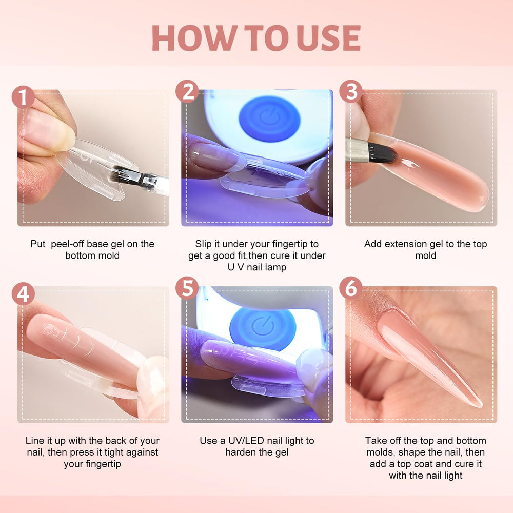 JEWHITENY dual forms ensure secure hold with gel and polish, reducing lifting