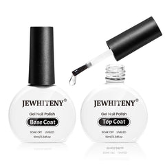 JEWHITENY conjunto gel con base y top-coat para brillo duradero