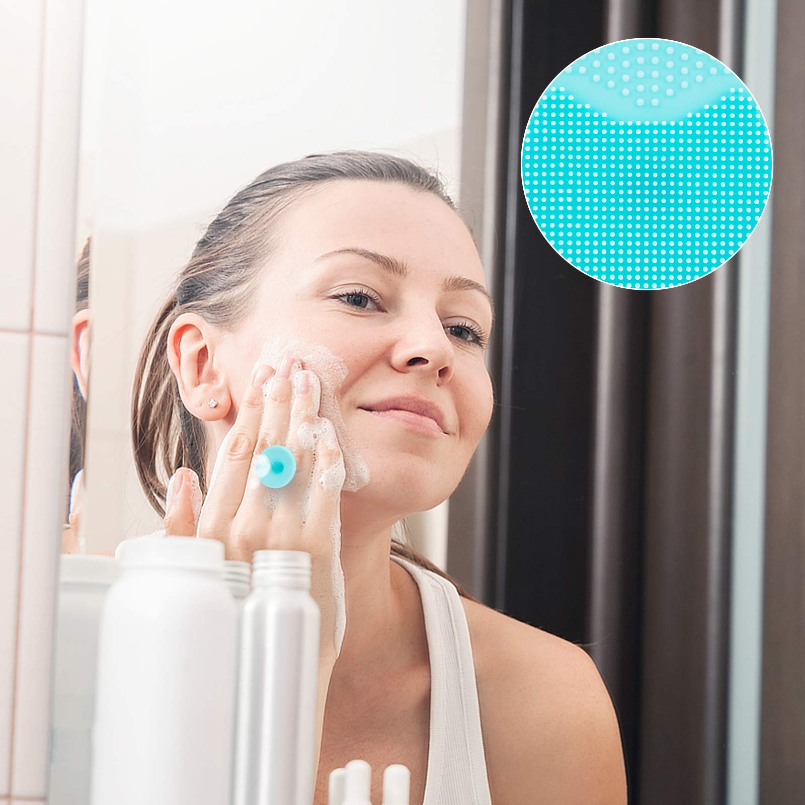 JEXCULL 4-pack of colorful face scrubbers for multiple products.