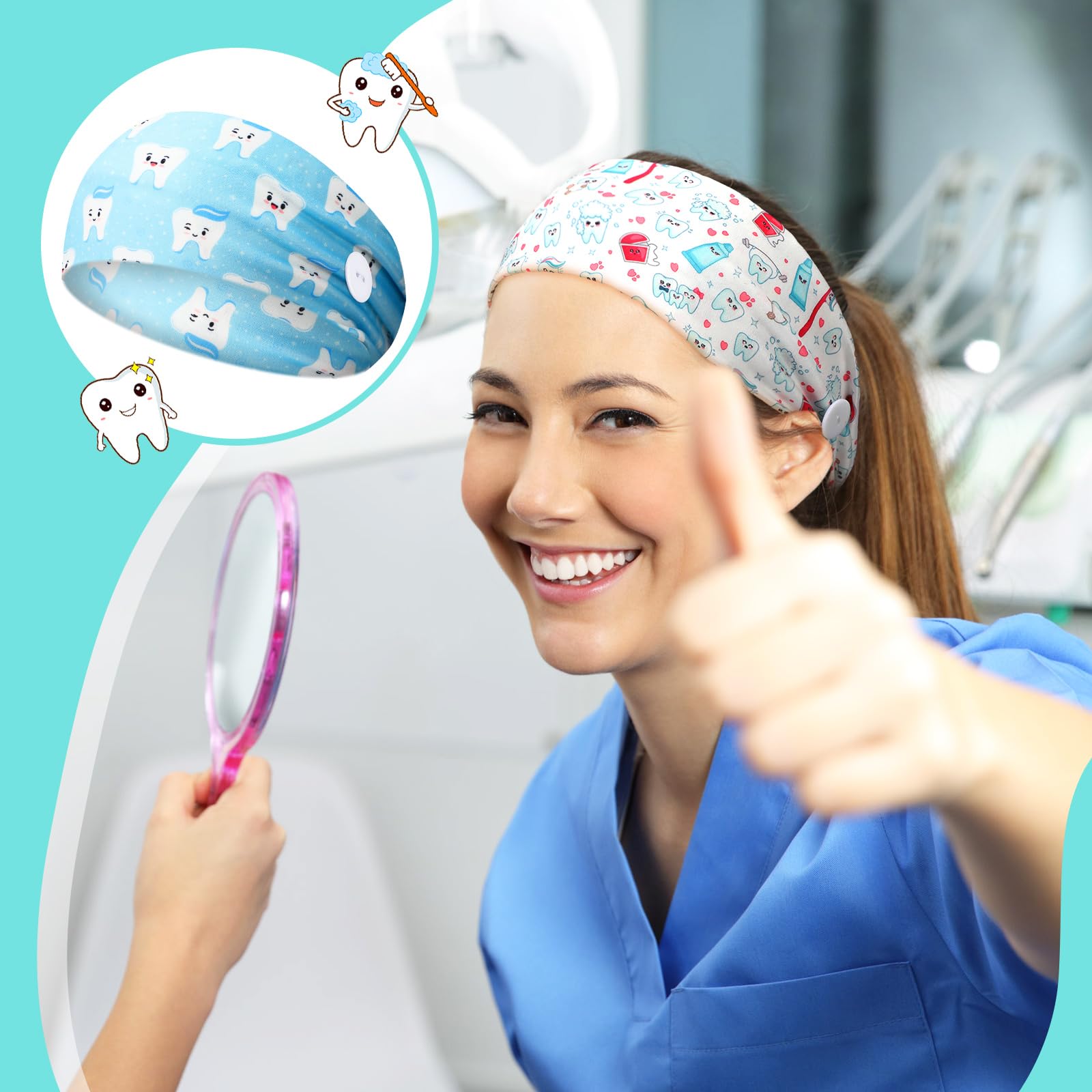 Uso diario con bandana Jexine para profesionales de la salud, práctico y suave.
