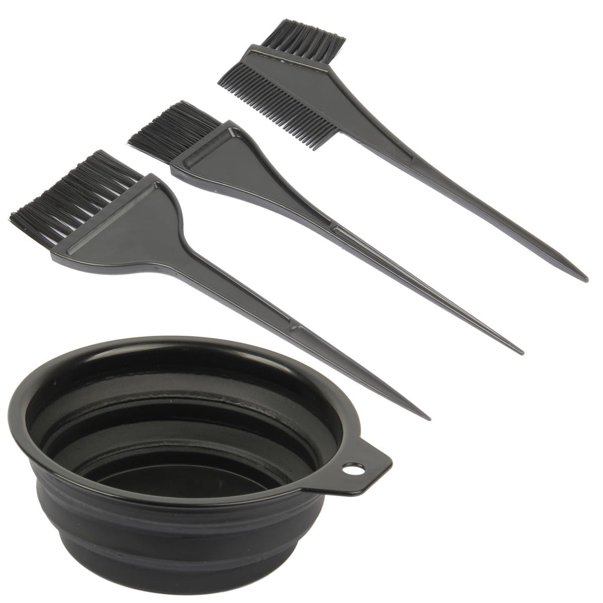 JFFX 4pcs hair dye brush and bowl set for precise color application