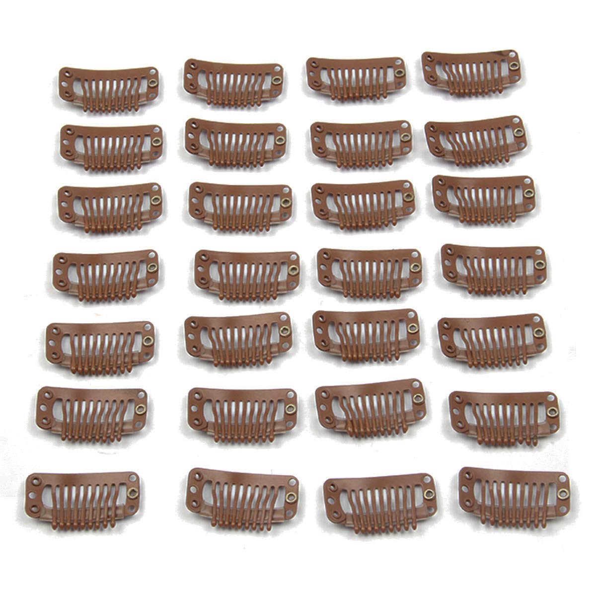 Clip metálico JFFX de 9 dientes (32 mm) para fijar extensiones con seguridad.