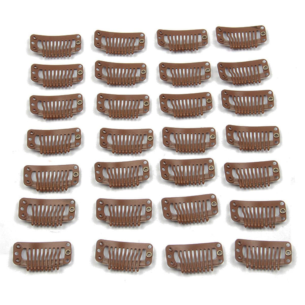 Clip metálico JFFX de 9 dientes (32 mm) para fijar extensiones con seguridad.