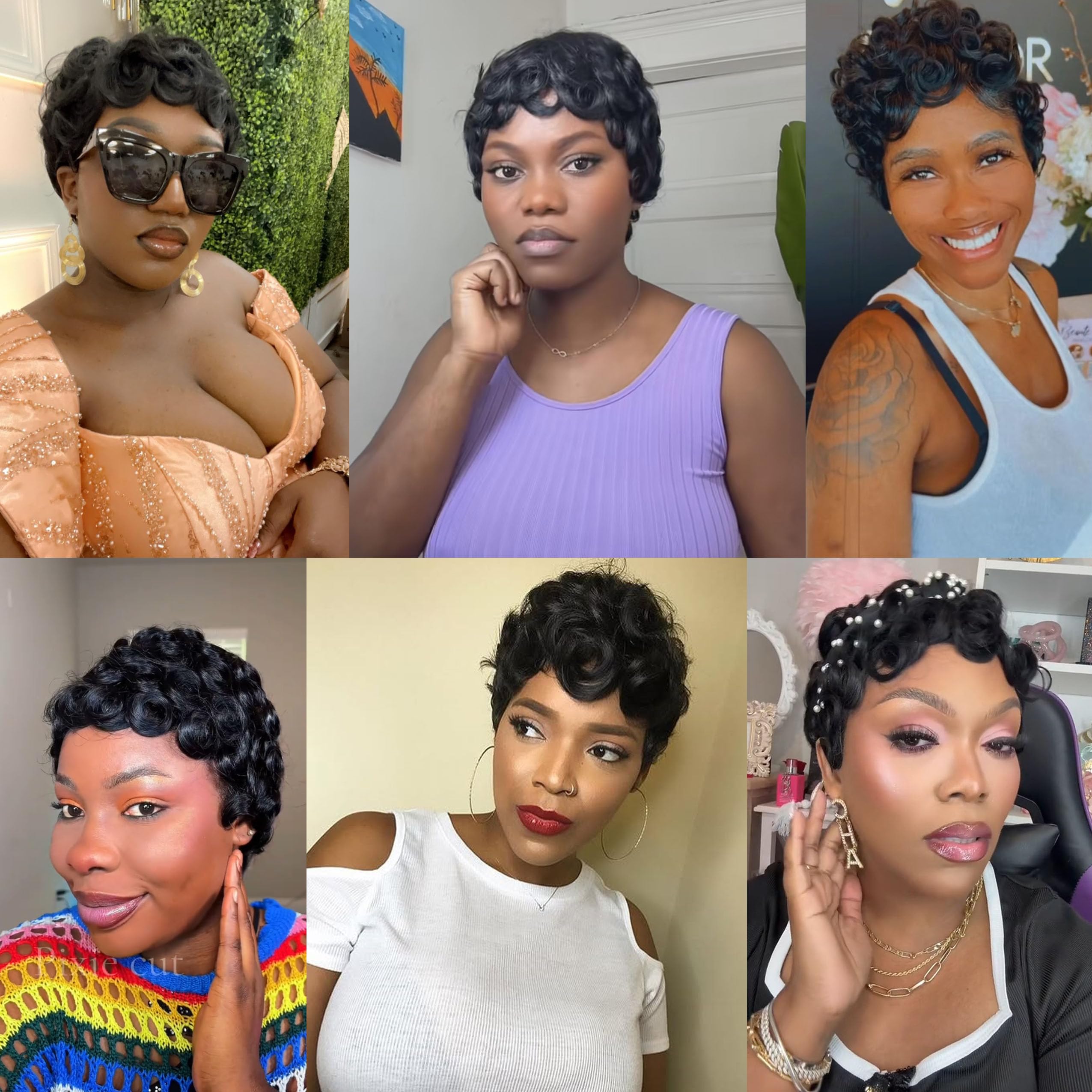 Jgzpfo Pixie Cut Wig natural luster enhances realism