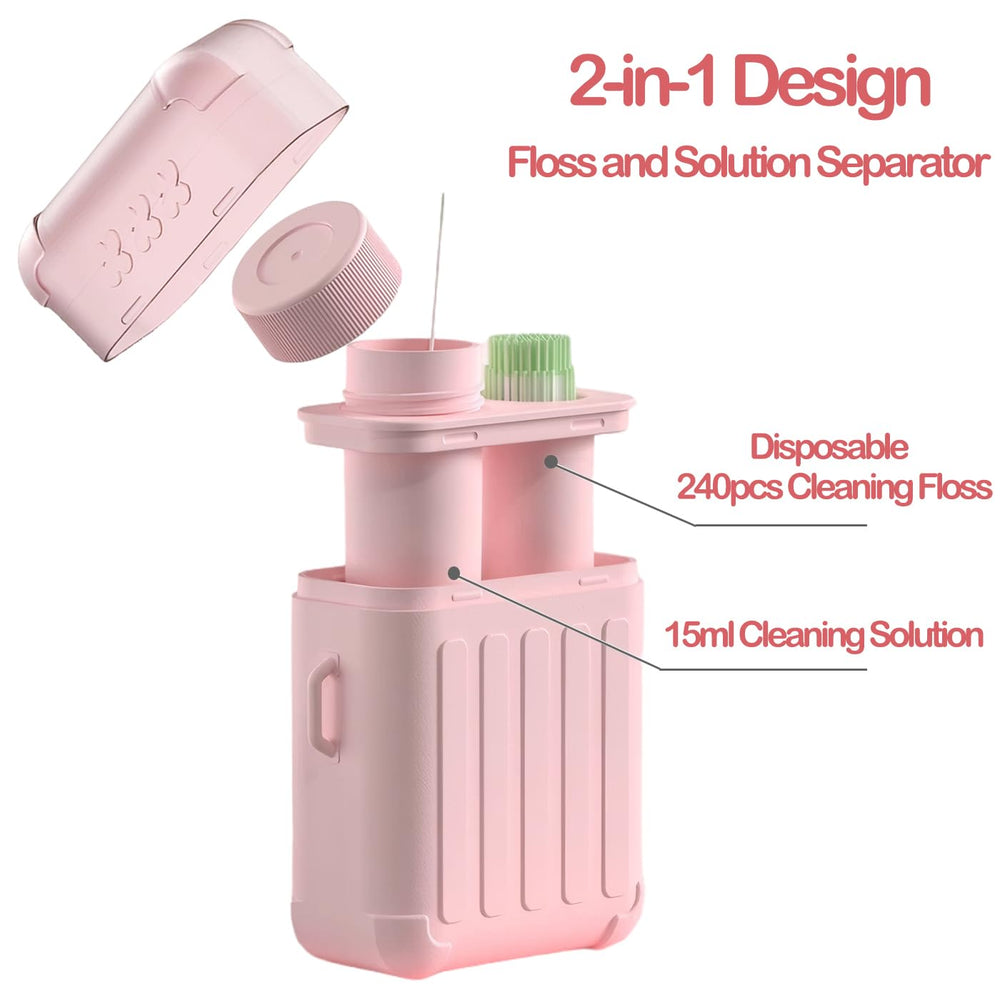 JHKED 2-in-1 ear piercing kit combines floss and solution for quick cleaning.