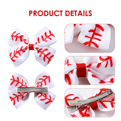 JiaDuo women's baseball hair bow clip in white for daily outfits