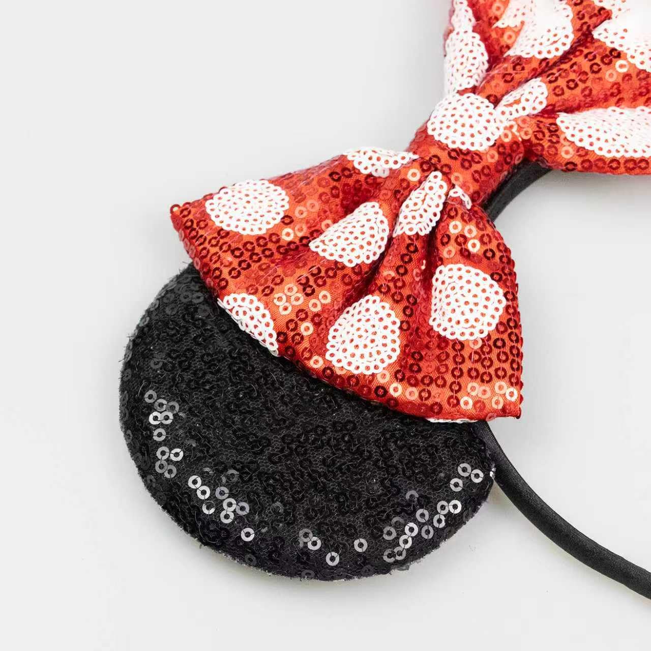 JIAHANG Christmas style mouse ear headband with glitter bow