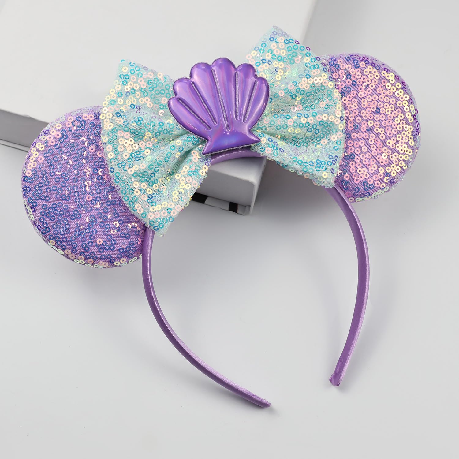 Diadema JIAHANG orejas de ratón con lentejuelas, complemento llamativo para eventos.