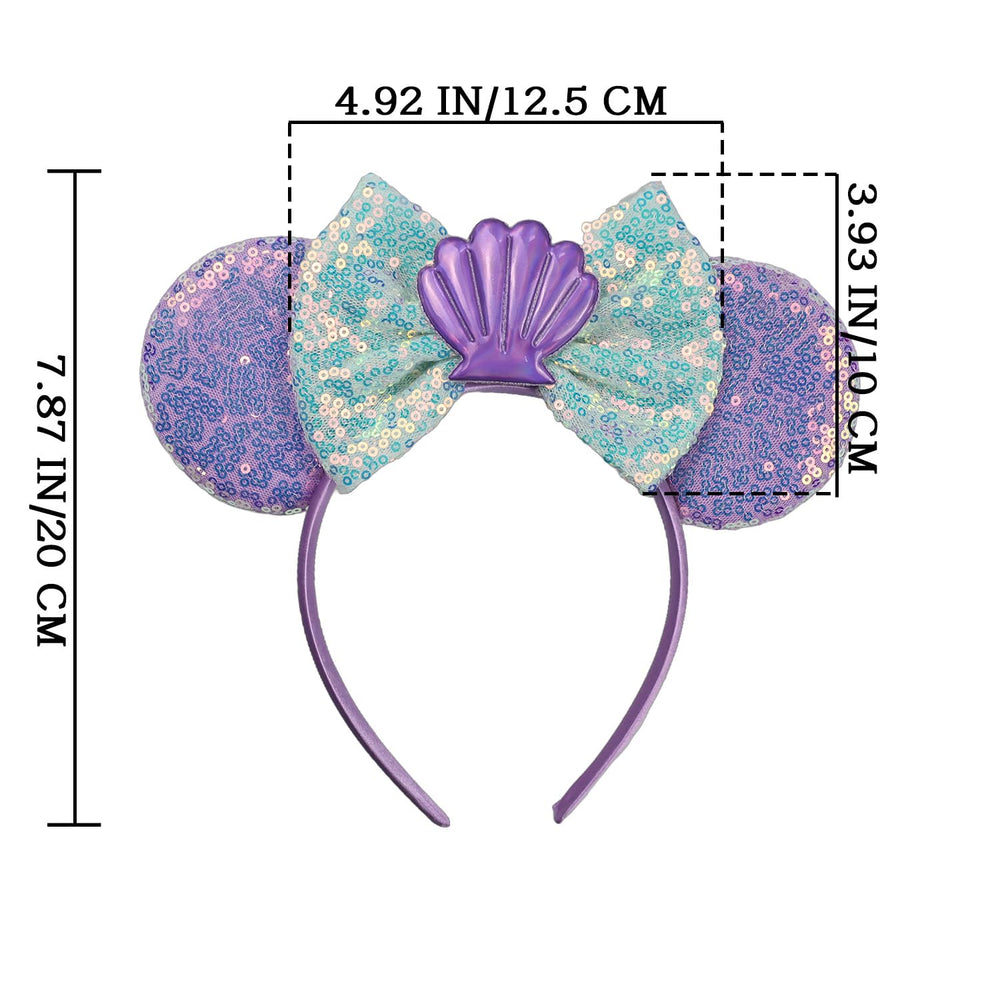 Diadema JIAHANG con orejas de sirena y concha brillante, perfecta para disfraces.