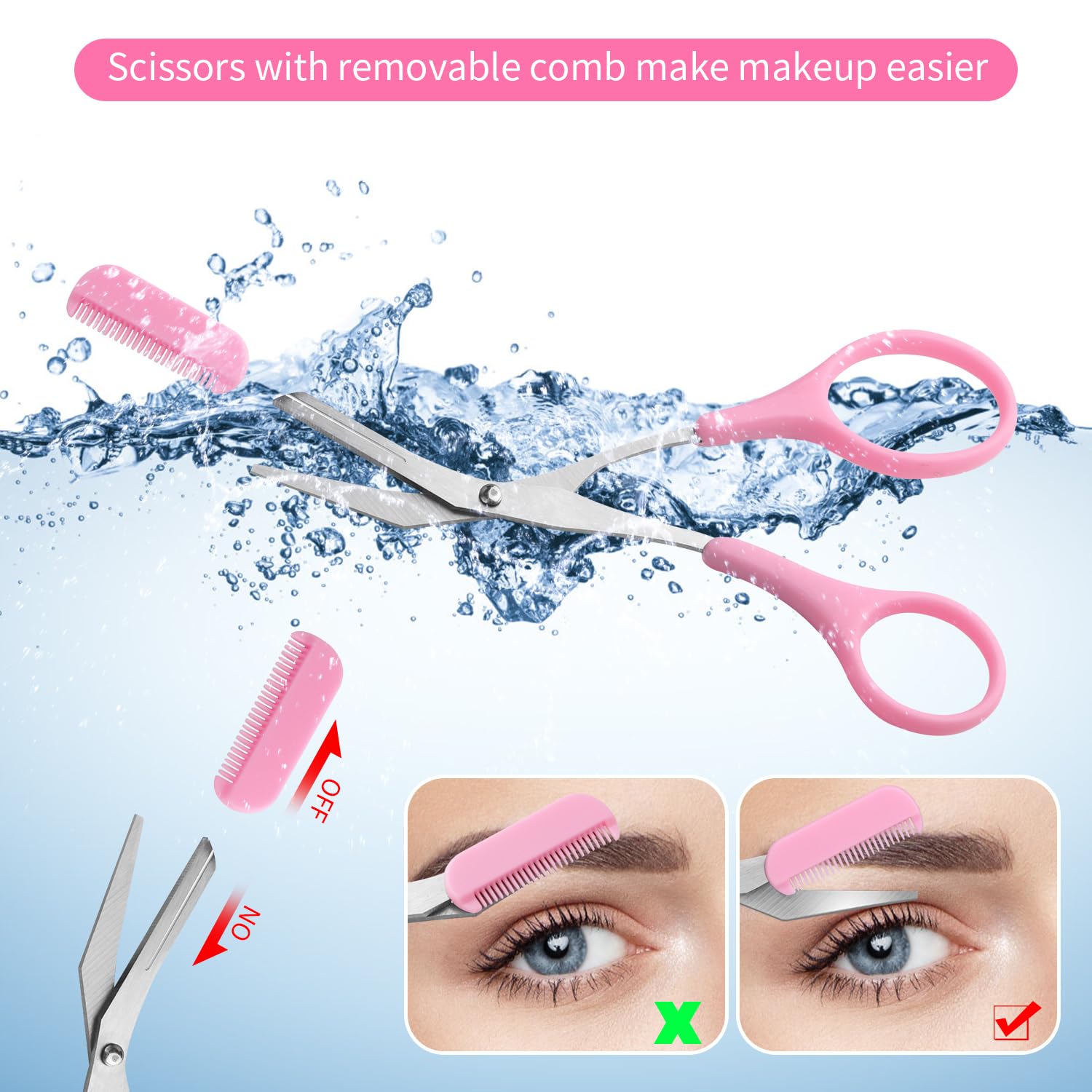 JIAKAI eyebrow scissors closeup blade, sharp stainless steel edge
