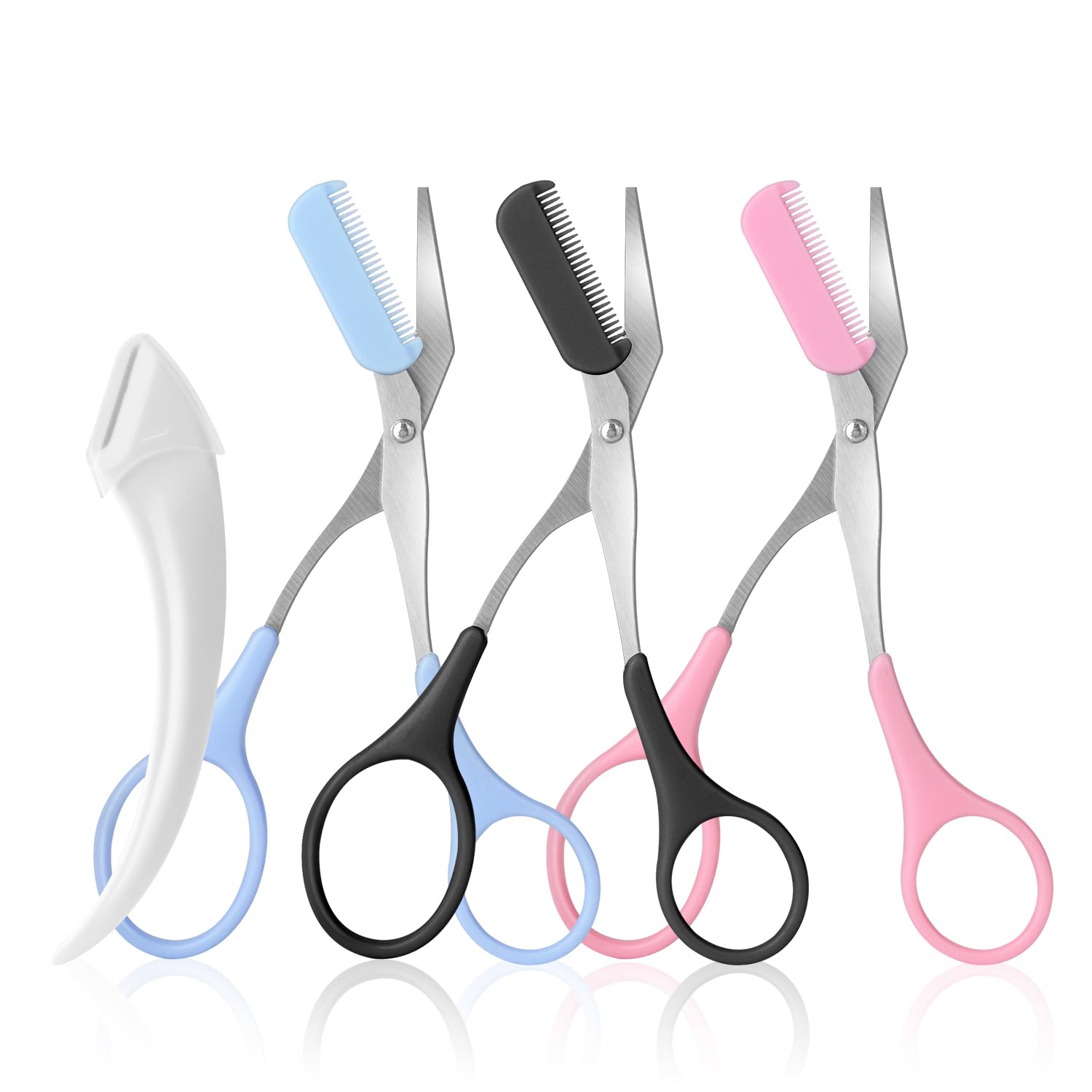 JIAKAI eyebrow scissors with comb in black for precise brow shaping