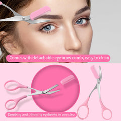 JIAKAI eyebrow scissors with comb in blue, comfortable control