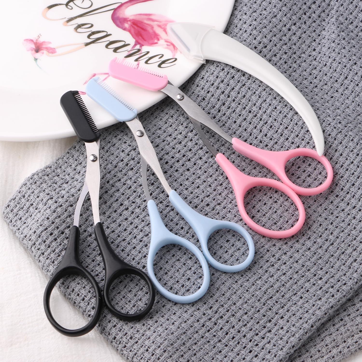 JIAKAI non-slip grip on eyebrow scissors for secure handling
