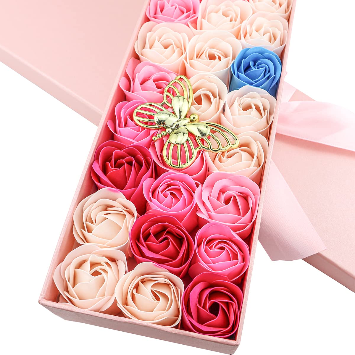 Decoración con rosas de jabón, añade encanto y fragancia sutil a cualquier ambiente.