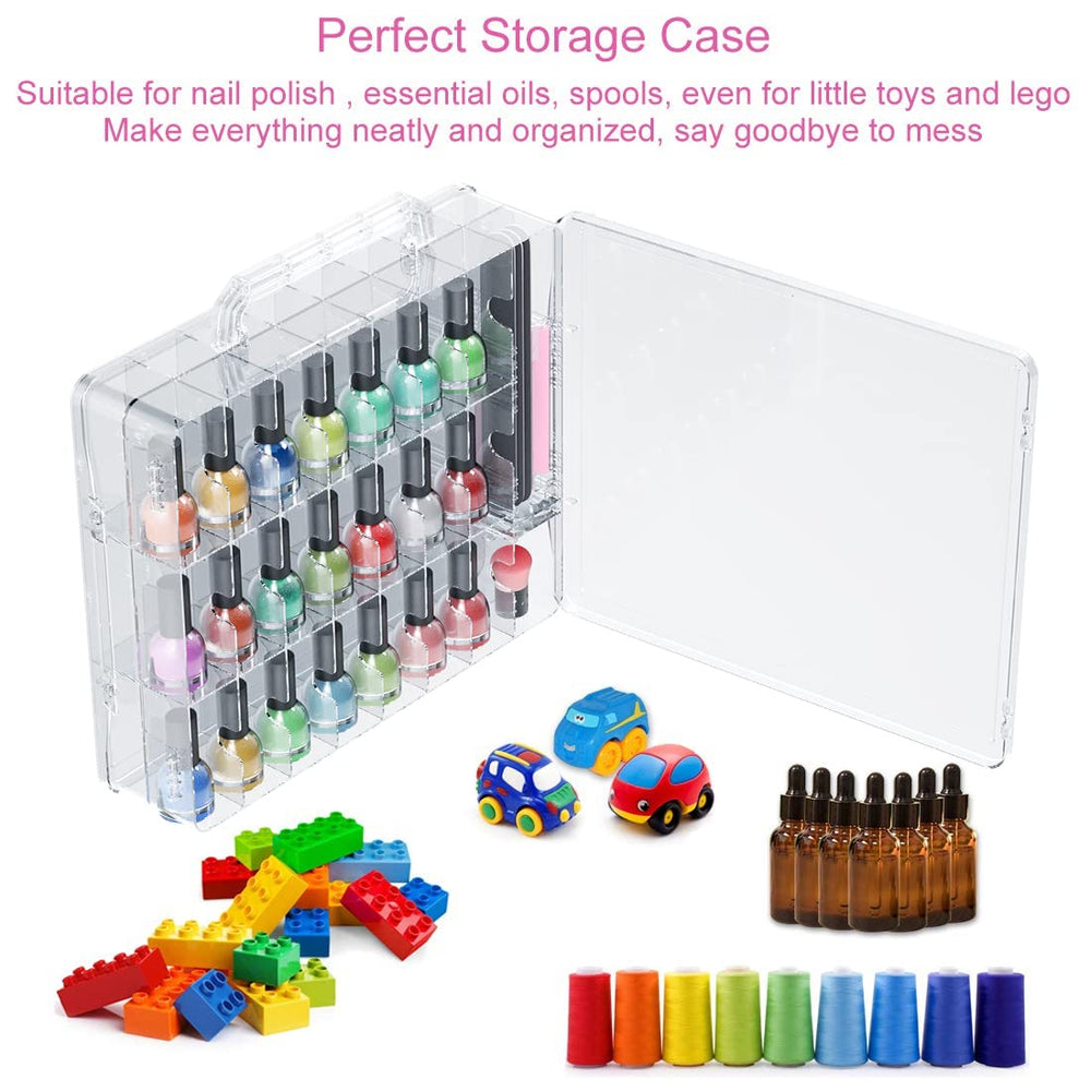 JIASHENG organizador de esmaltes con plástico transparente para ver colores fácilmente.