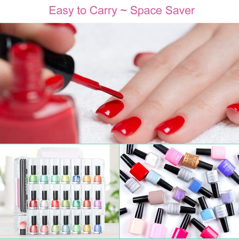 JIASHENG organizador de esmaltes con asa superior para transporte cómodo.