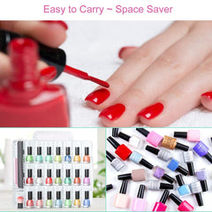 JIASHENG organizador de esmaltes con asa superior para transporte cómodo.