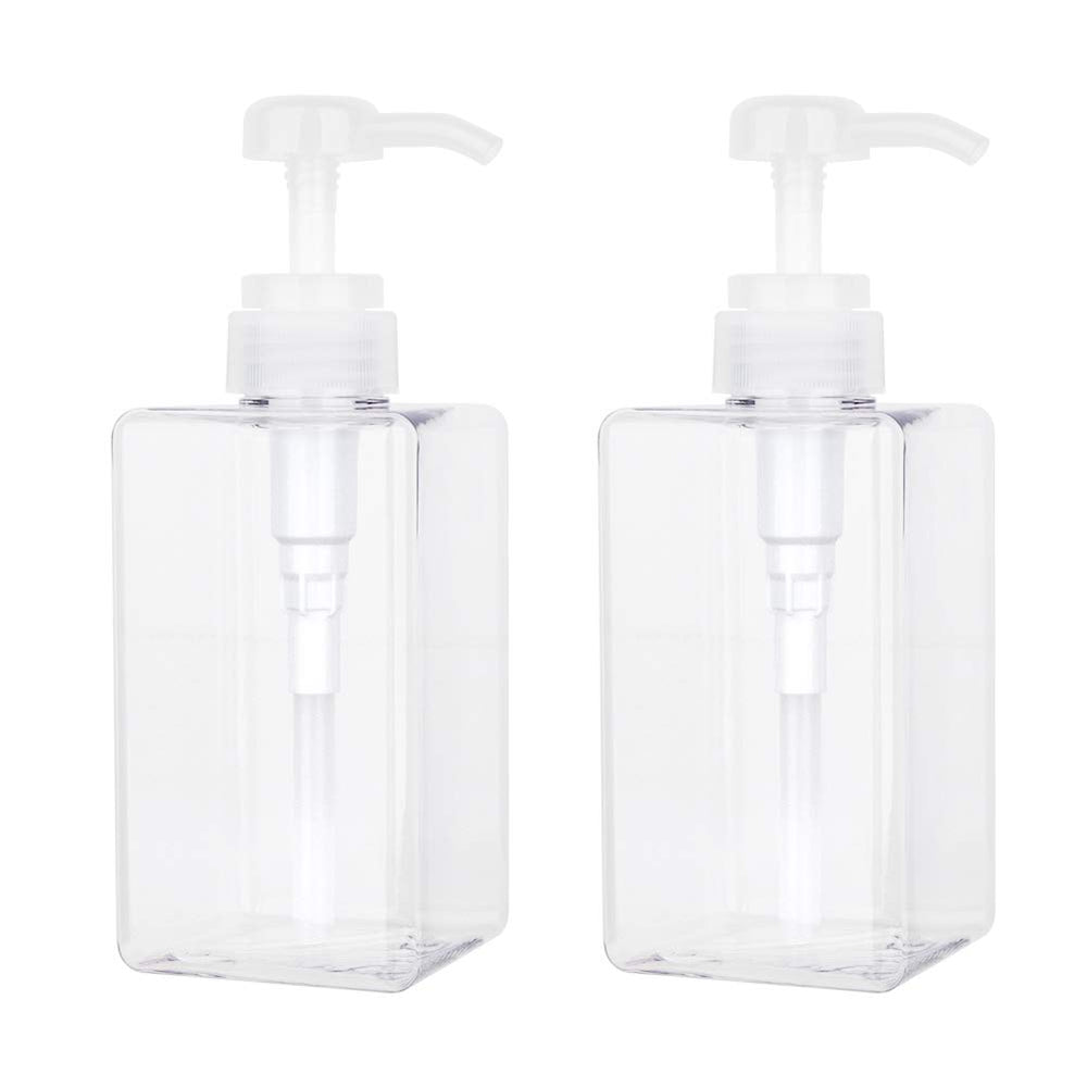 JiatuA pump bottle clear 450ml two-pack on countertop for easy dispensing