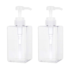 JiatuA pump bottle clear 450ml two-pack on countertop for easy dispensing