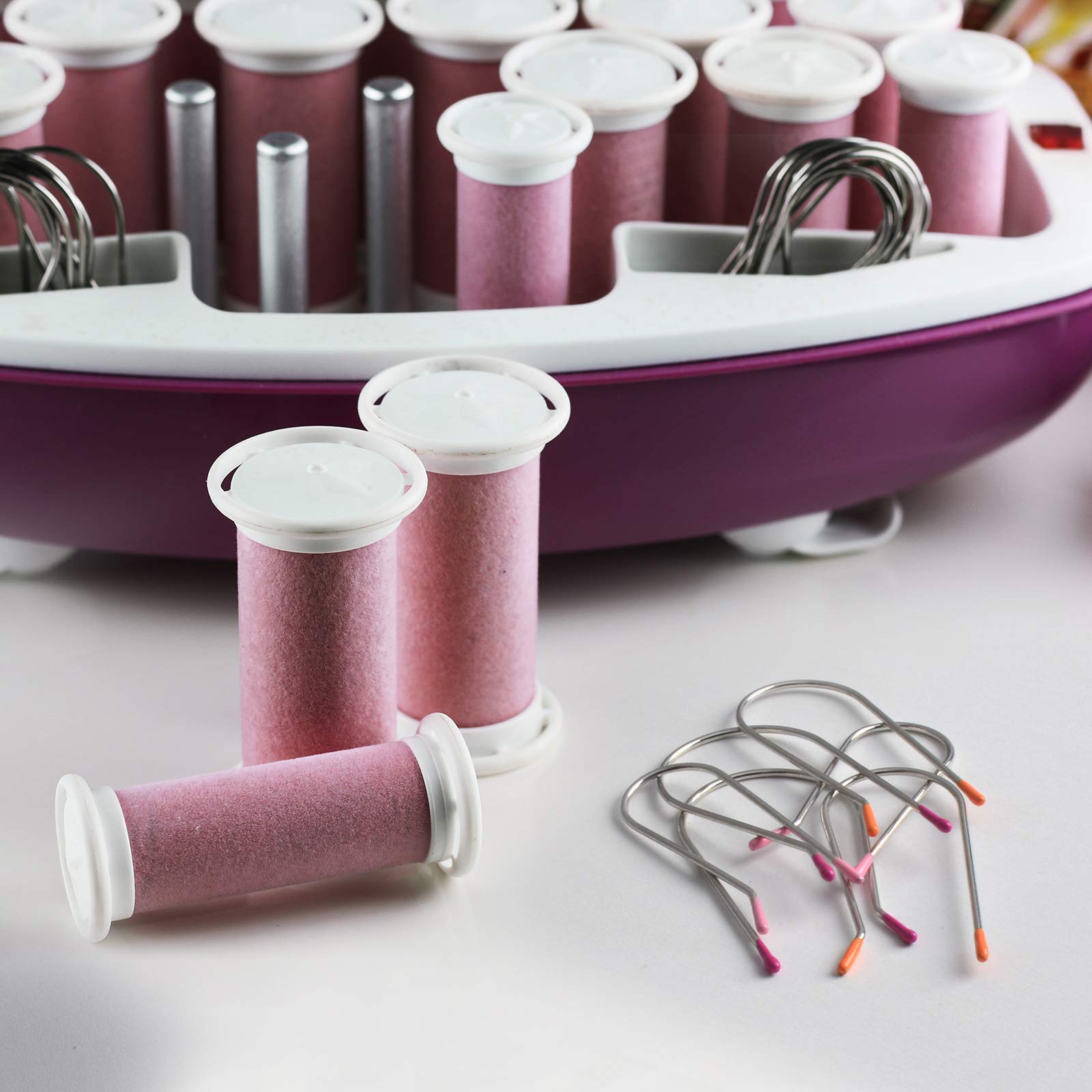 Jicoyin curler clips on hair roller setup with secure hold