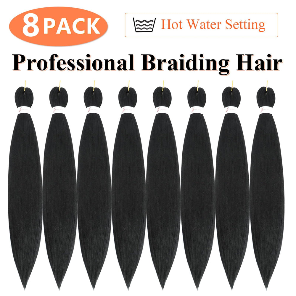 JIEANYAN eight packs 1B braiding hair, ideal for full twists