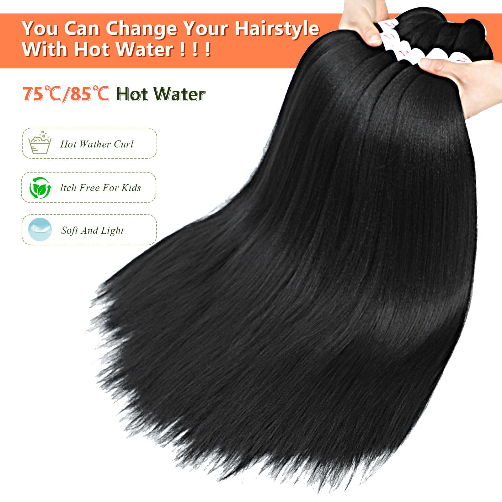 JIEANYAN hot water setting braiding hair, easy style changes