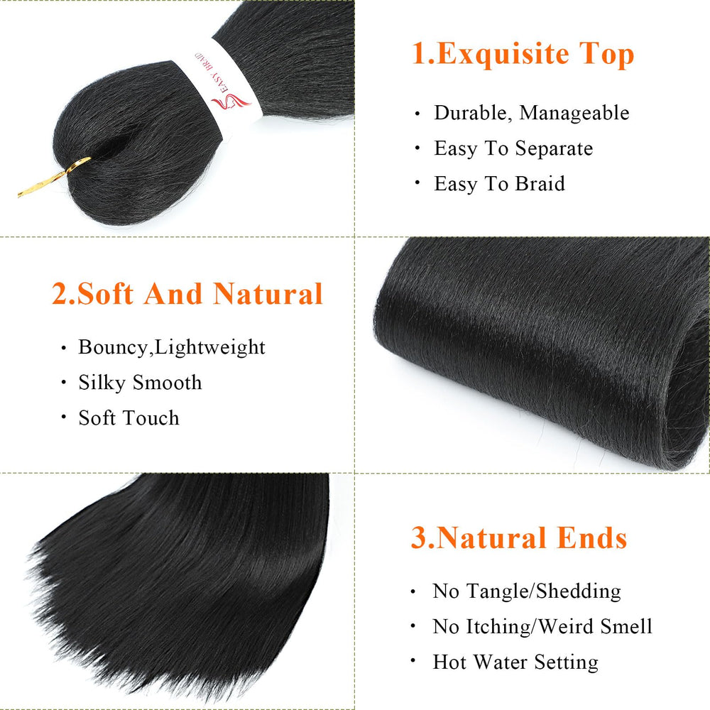 JIEANYAN yaki texture braiding hair, soft touch for lightweight styles