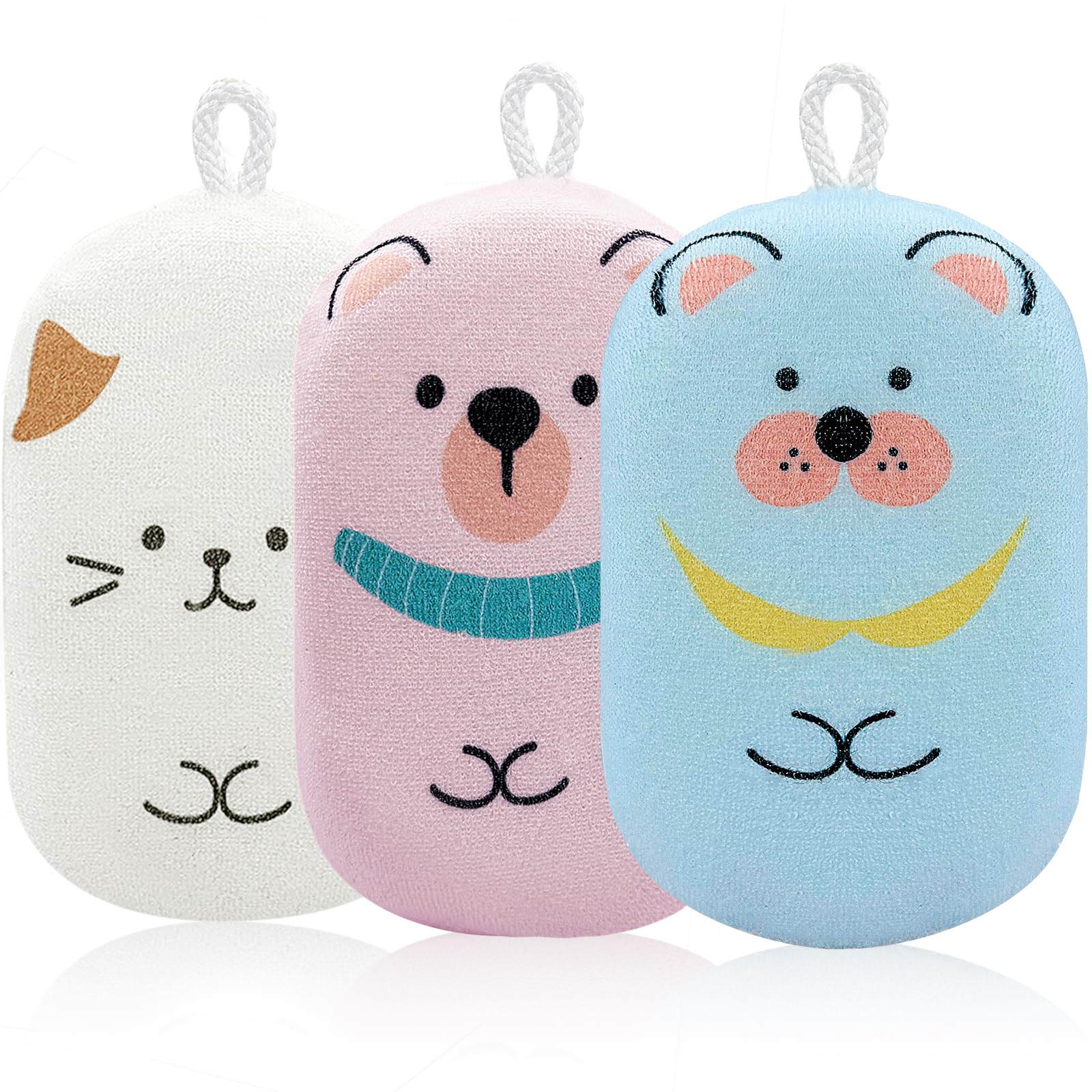 Esponja de baño JieLiLeHome para bebé con diseño oso, suave y absorbente para el baño diario.