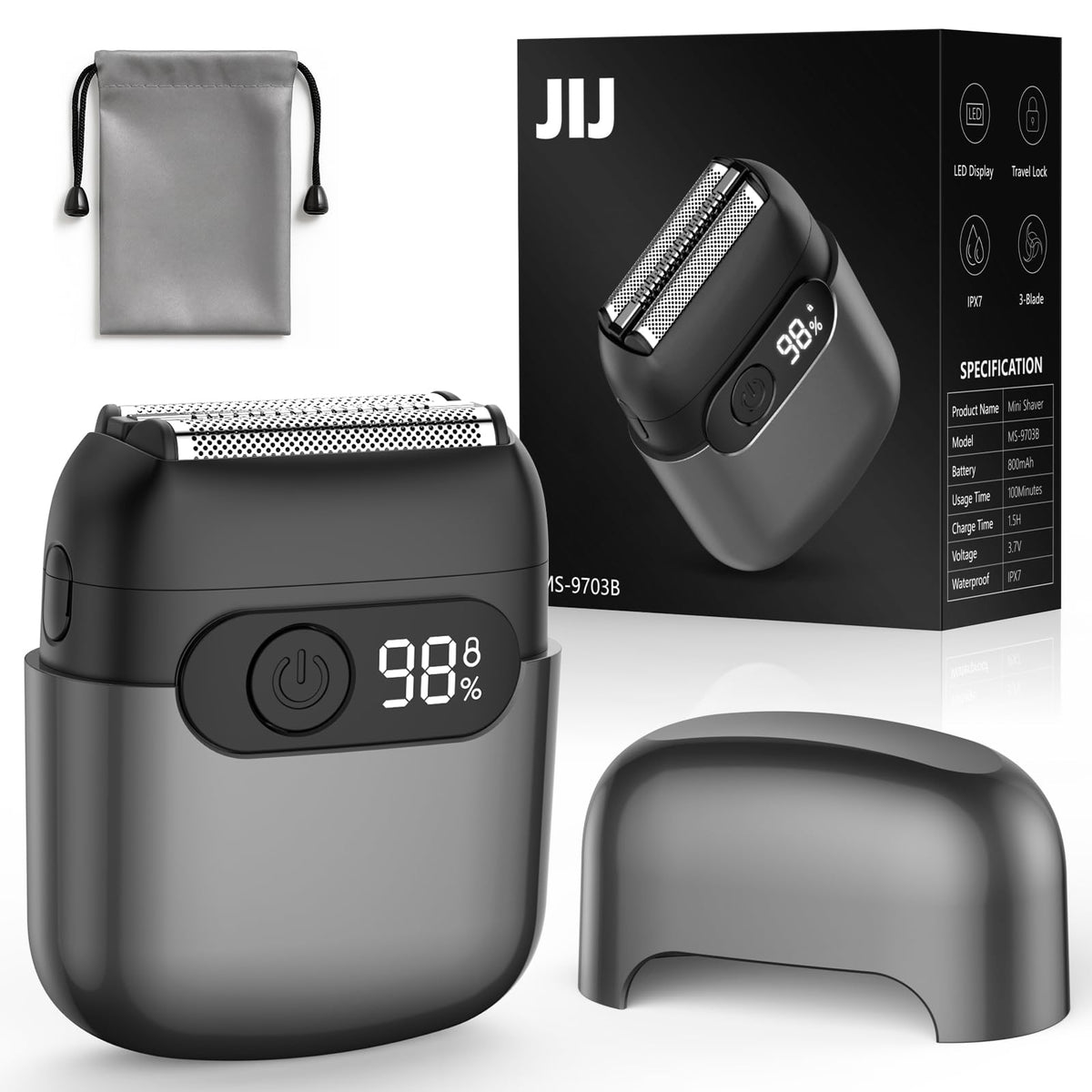 JIJ Foil Shaver with 3 floating blades for smooth contouring around facial features