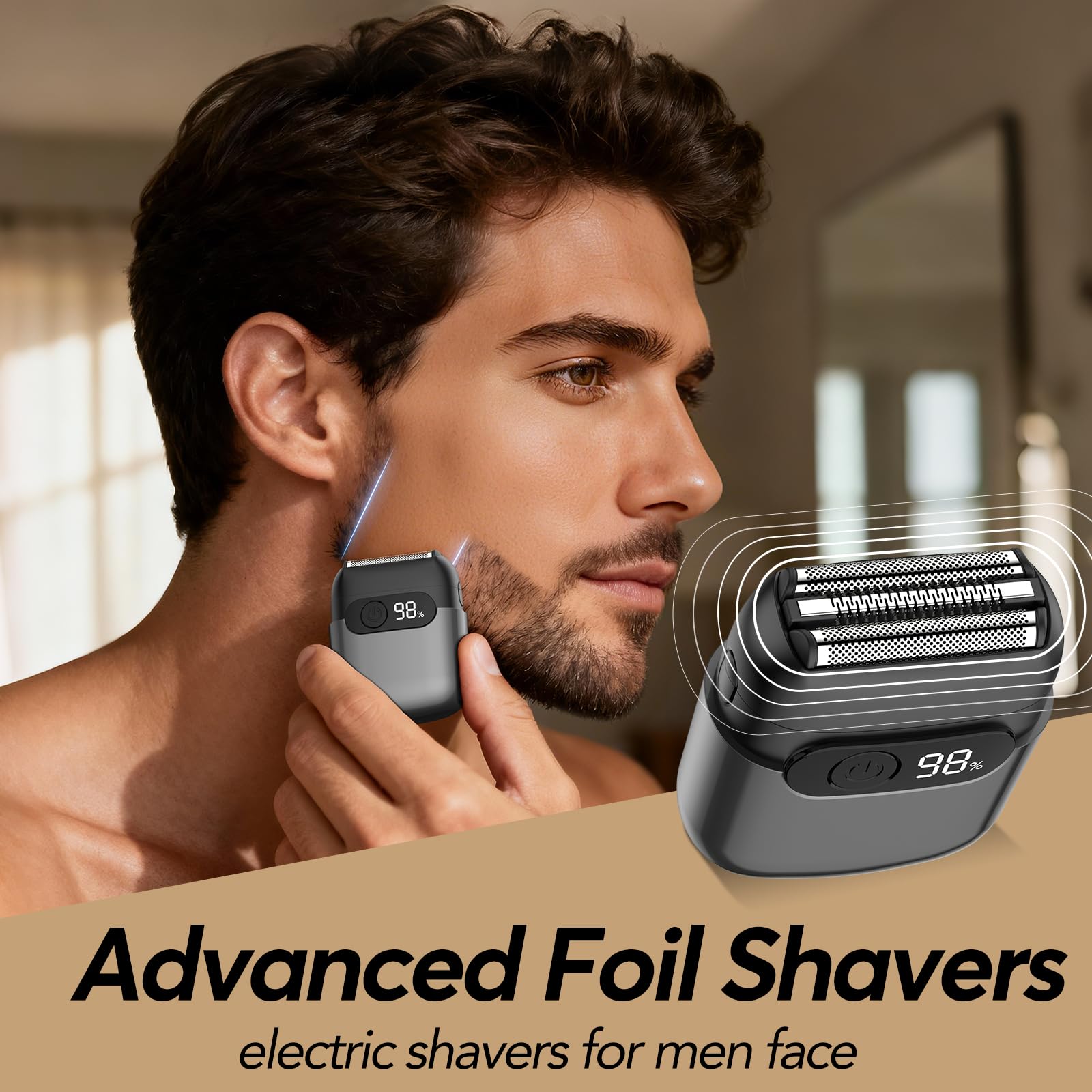 JIJ electric razor shows the LED display for battery status