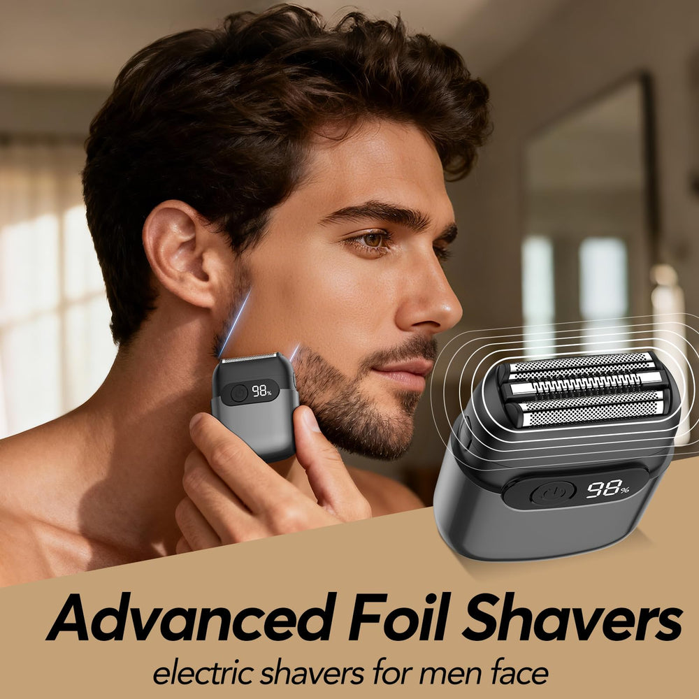 JIJ electric razor shows the LED display for battery status