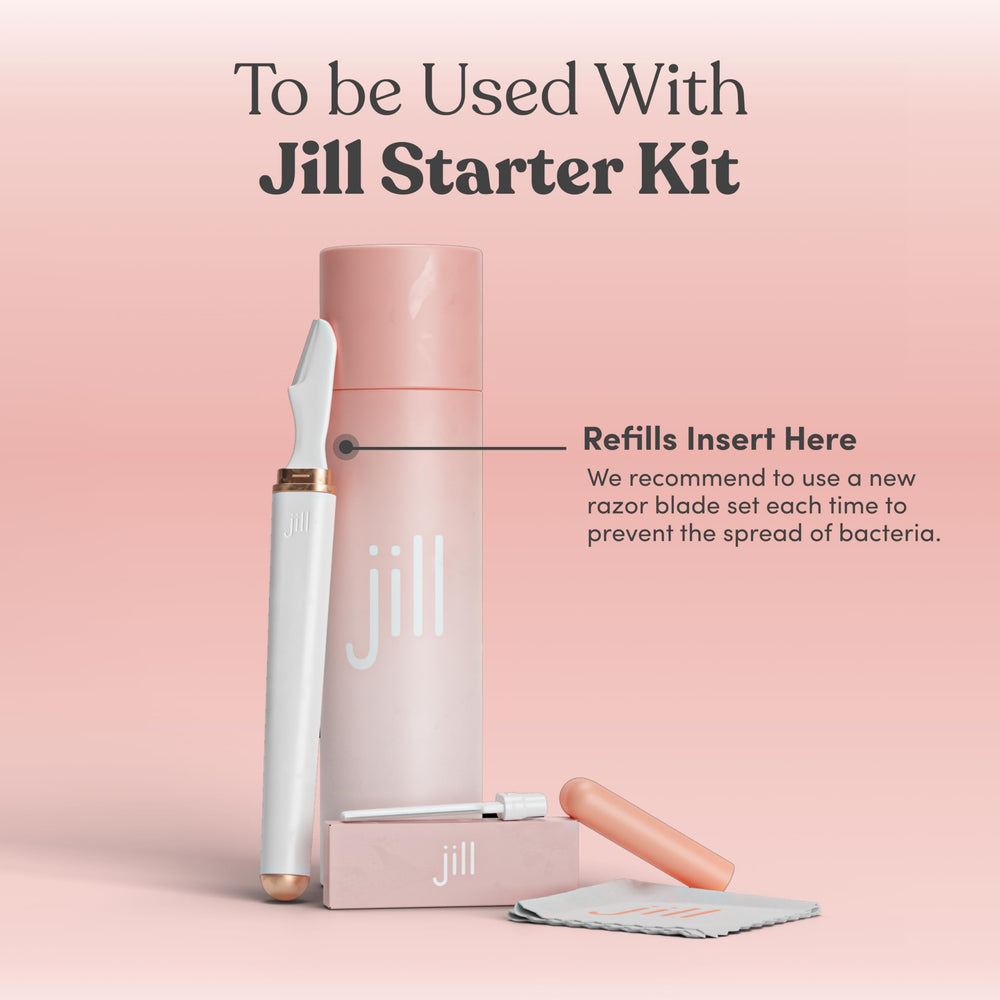 Jill Dermaplane dual-blade sets for precise shaping of brows and upper lip.