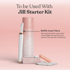 Jill Dermaplane dual-blade sets for precise shaping of brows and upper lip.