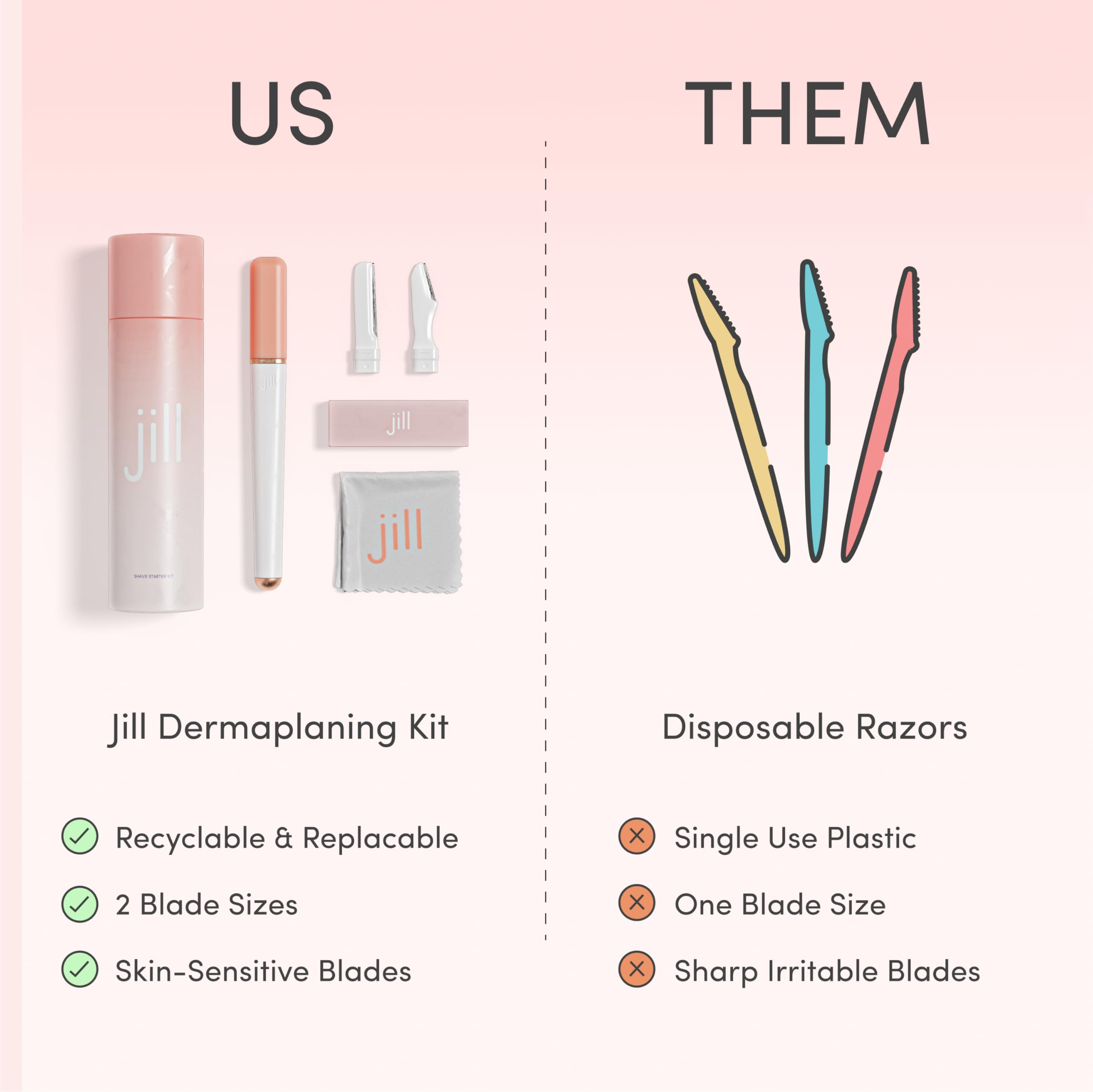 Jill Glow Wand-compatible refills designed for V1 handle.
