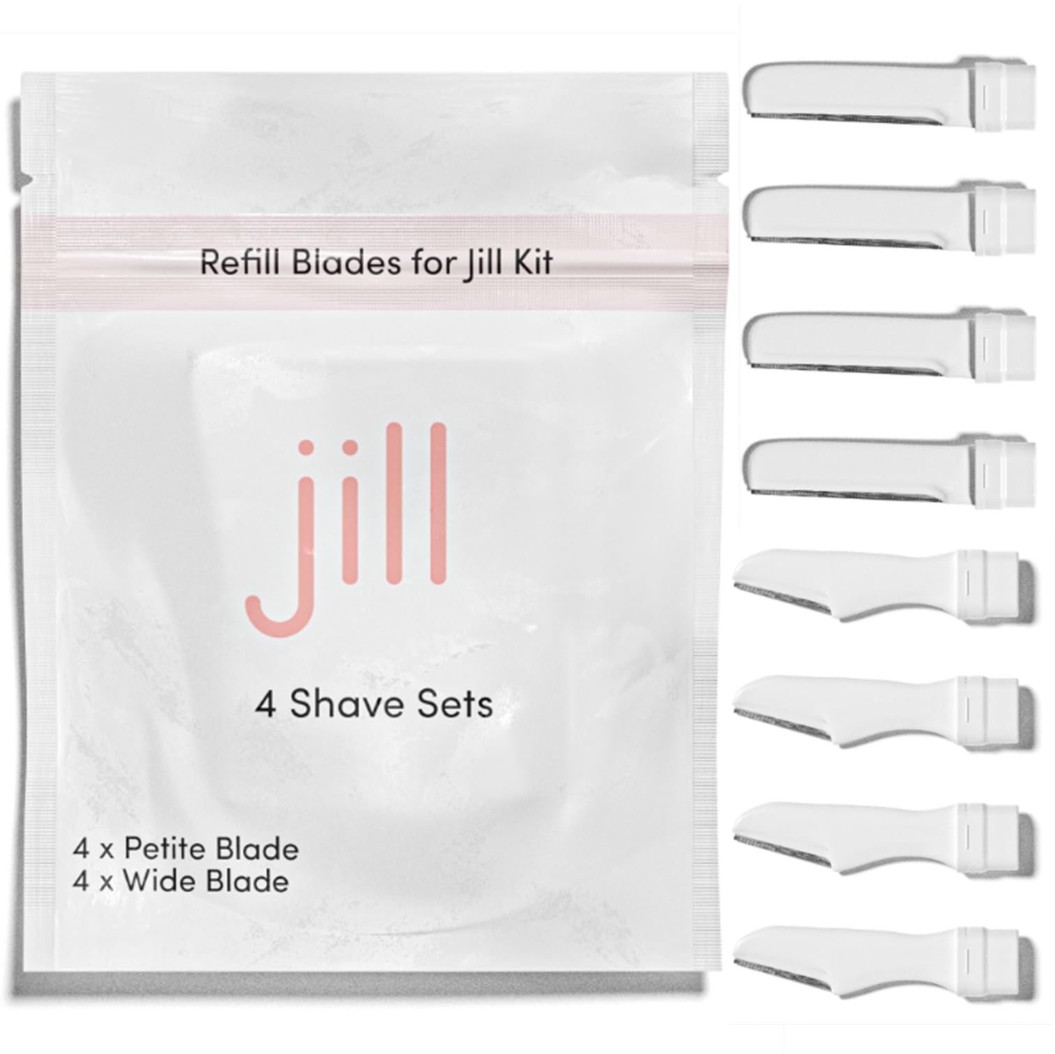 Jill Dermaplane refill blades pack for gentle exfoliation and peach fuzz removal.