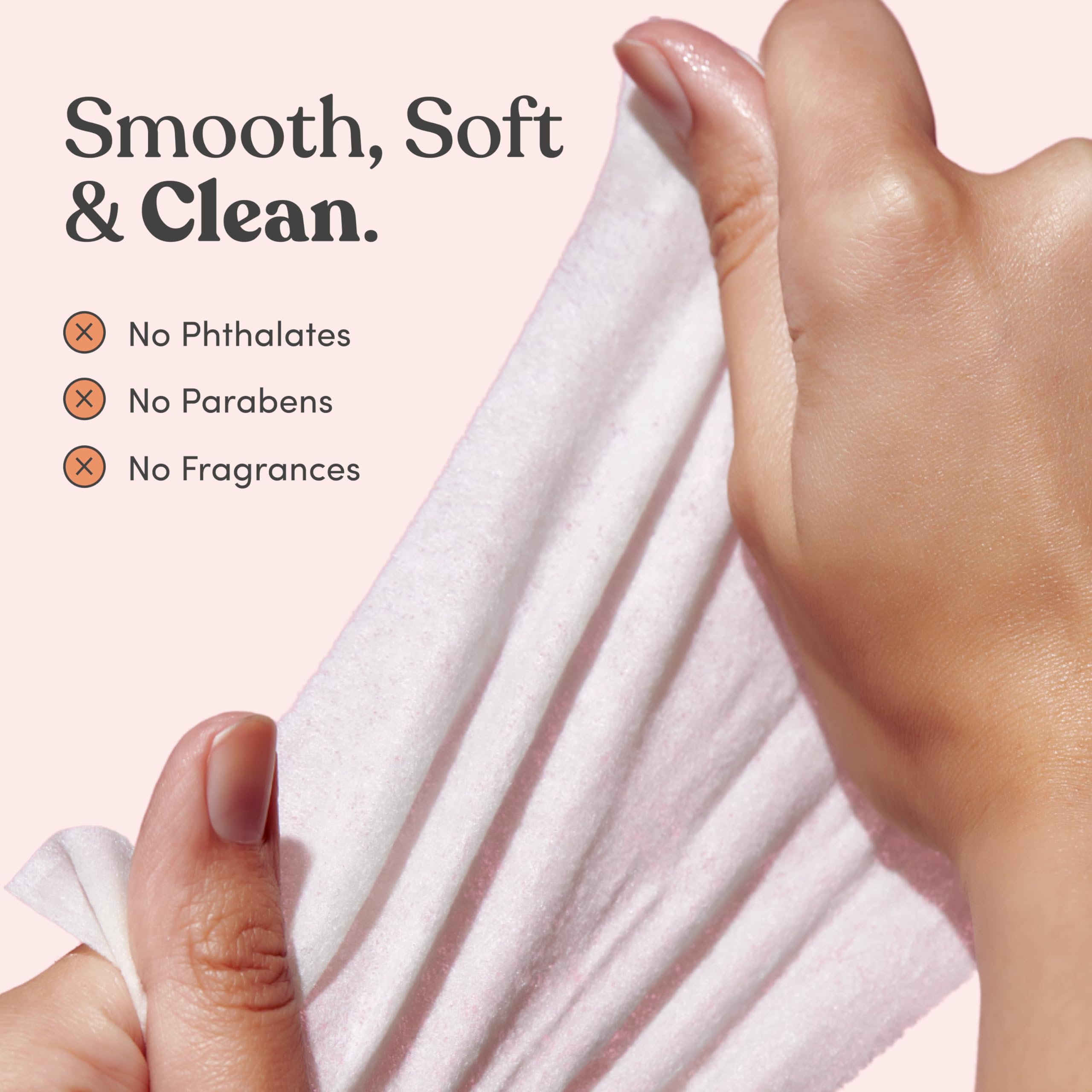 Jill Magic Wipes no-residue formula absorbs quickly, leaving hydrated skin.