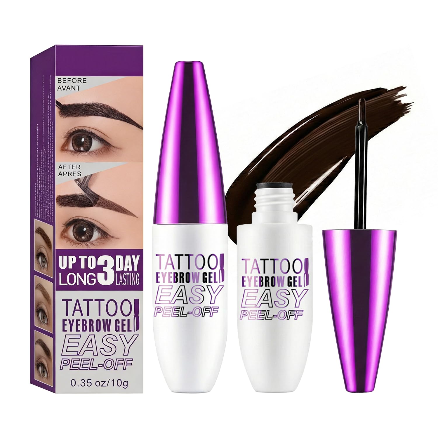 Botella de gel de cejas JIMYAUQIN para aplicación suave y duradera.