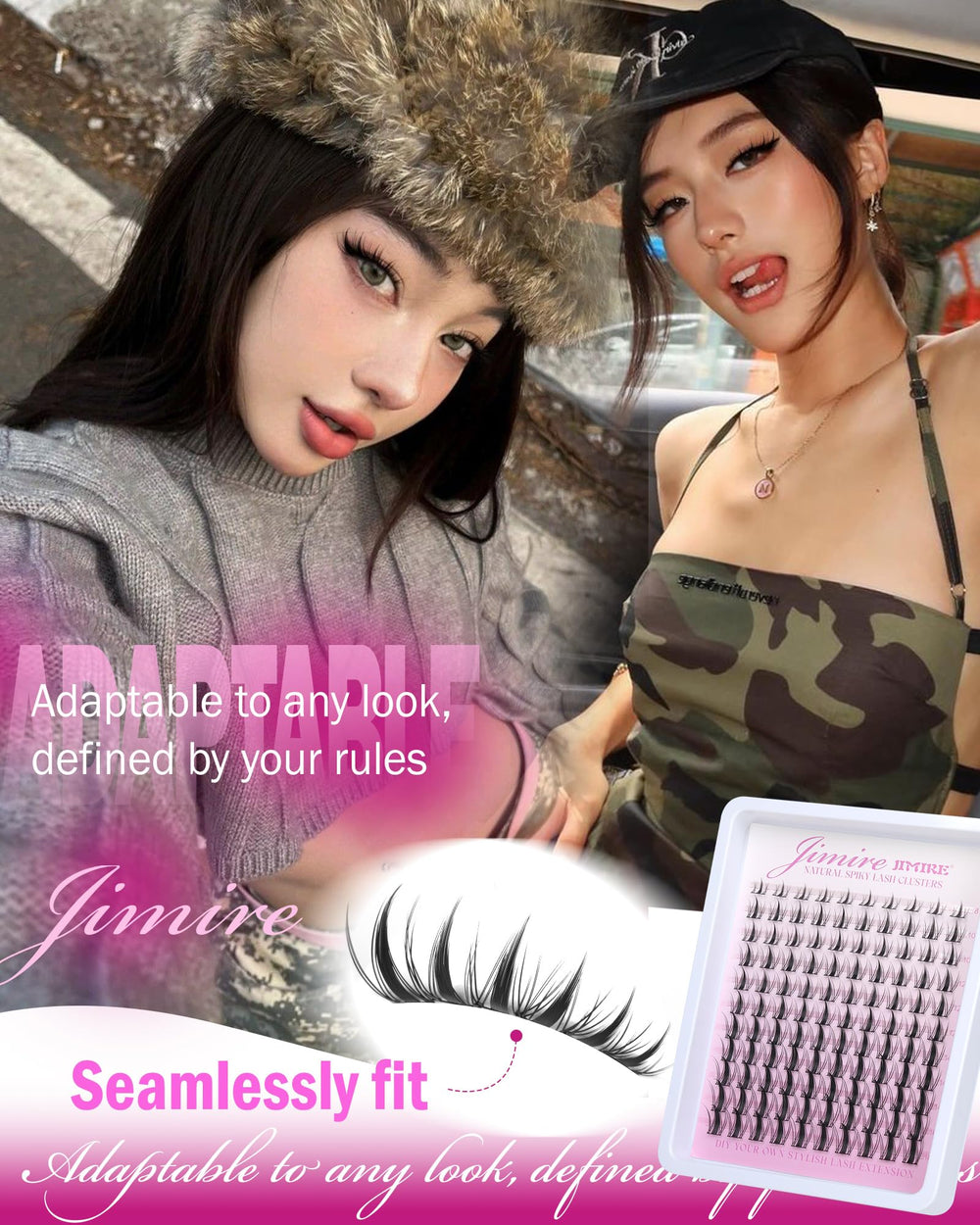 JIMIRE lash bond seal included for long-lasting hold.