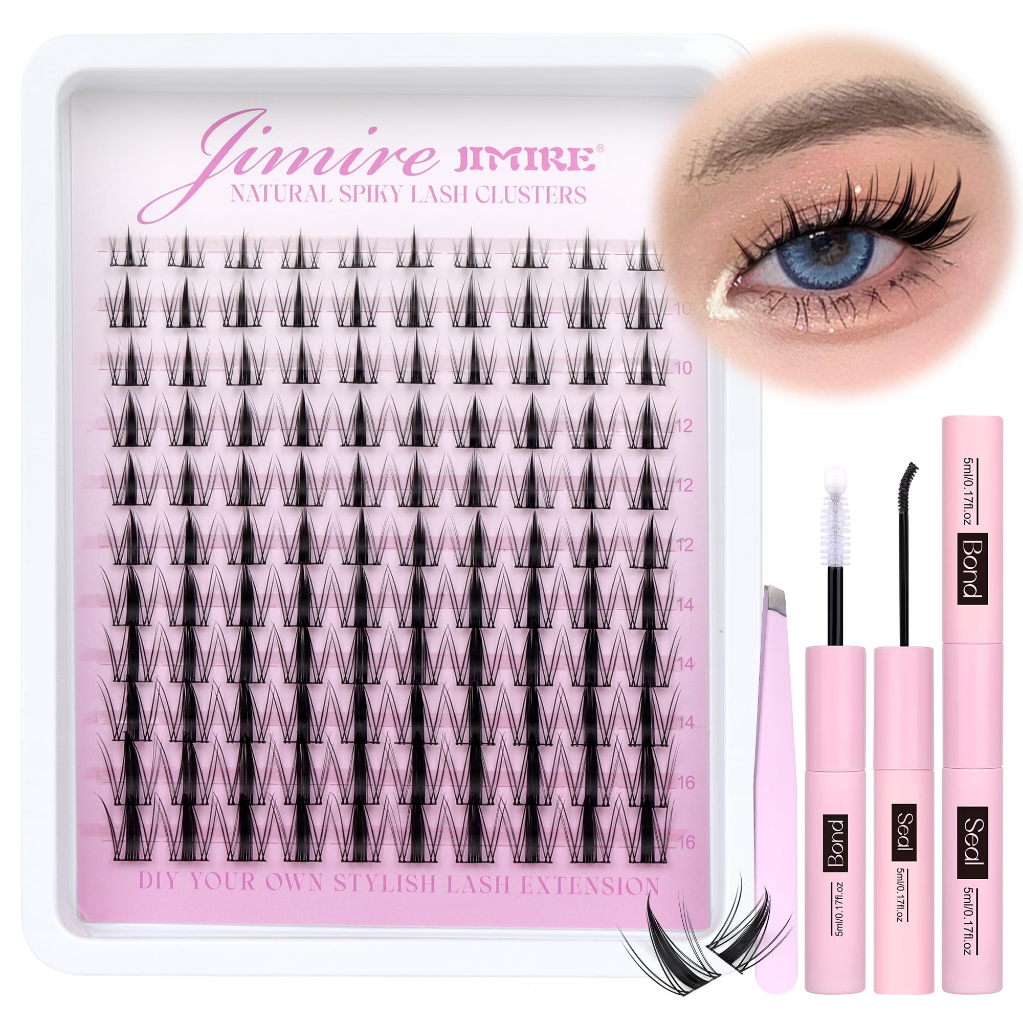 JIMIRE lash clusters kit packaging for easy at-home DIY.