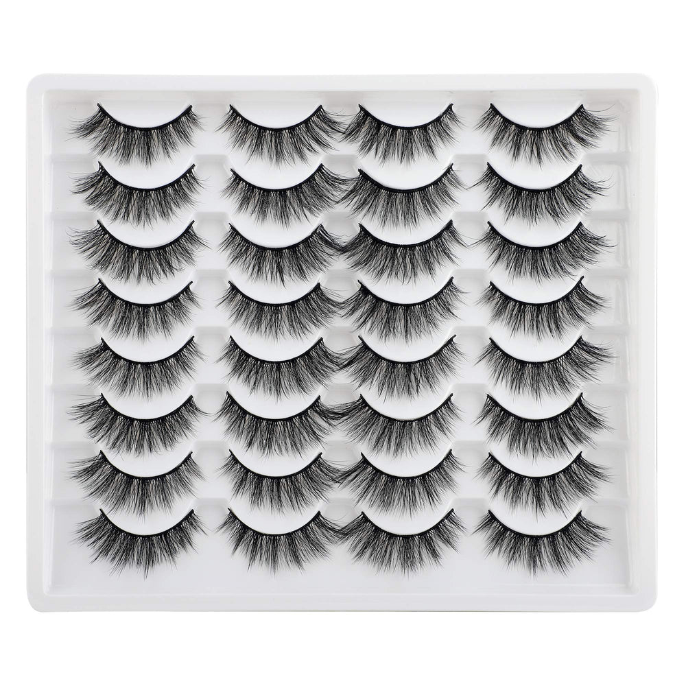 JIMIRE cat eye lashes close-up showing fluffy 3D volume for a natural look.